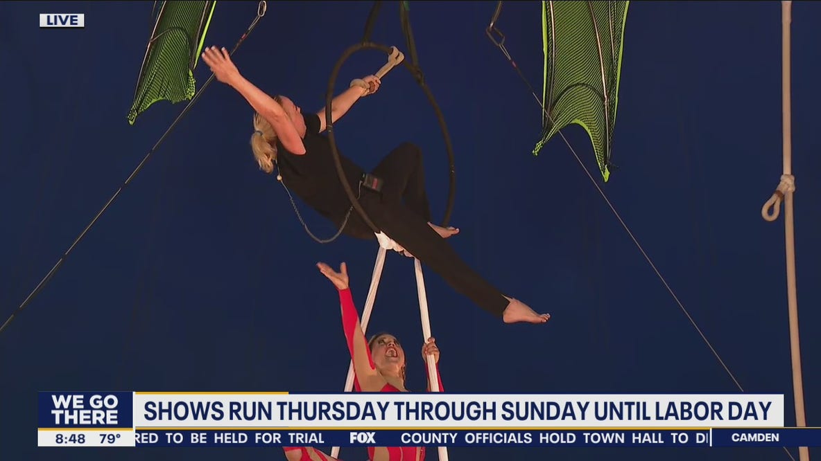 Jenn tries the silks at the Super American Circus